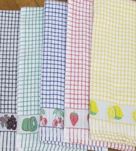 Fruit Colored Cotton Dish Towels Set